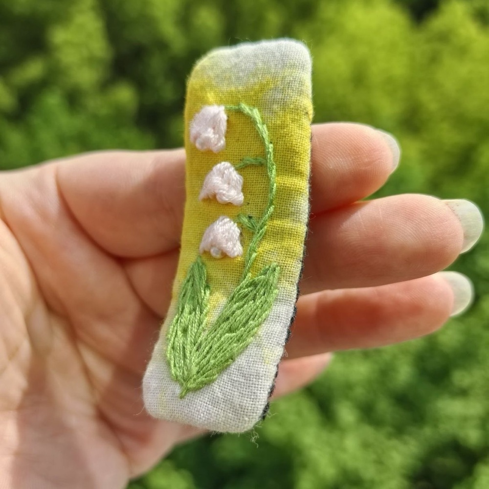 Handmade Floral Embroidered Hair Clips, Cute Hair Clips